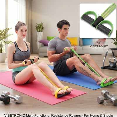 Vibetronic™ Premium 4-Tube Tummy Trimmer & Pedal Puller | Burn Belly Fat Fast at Home